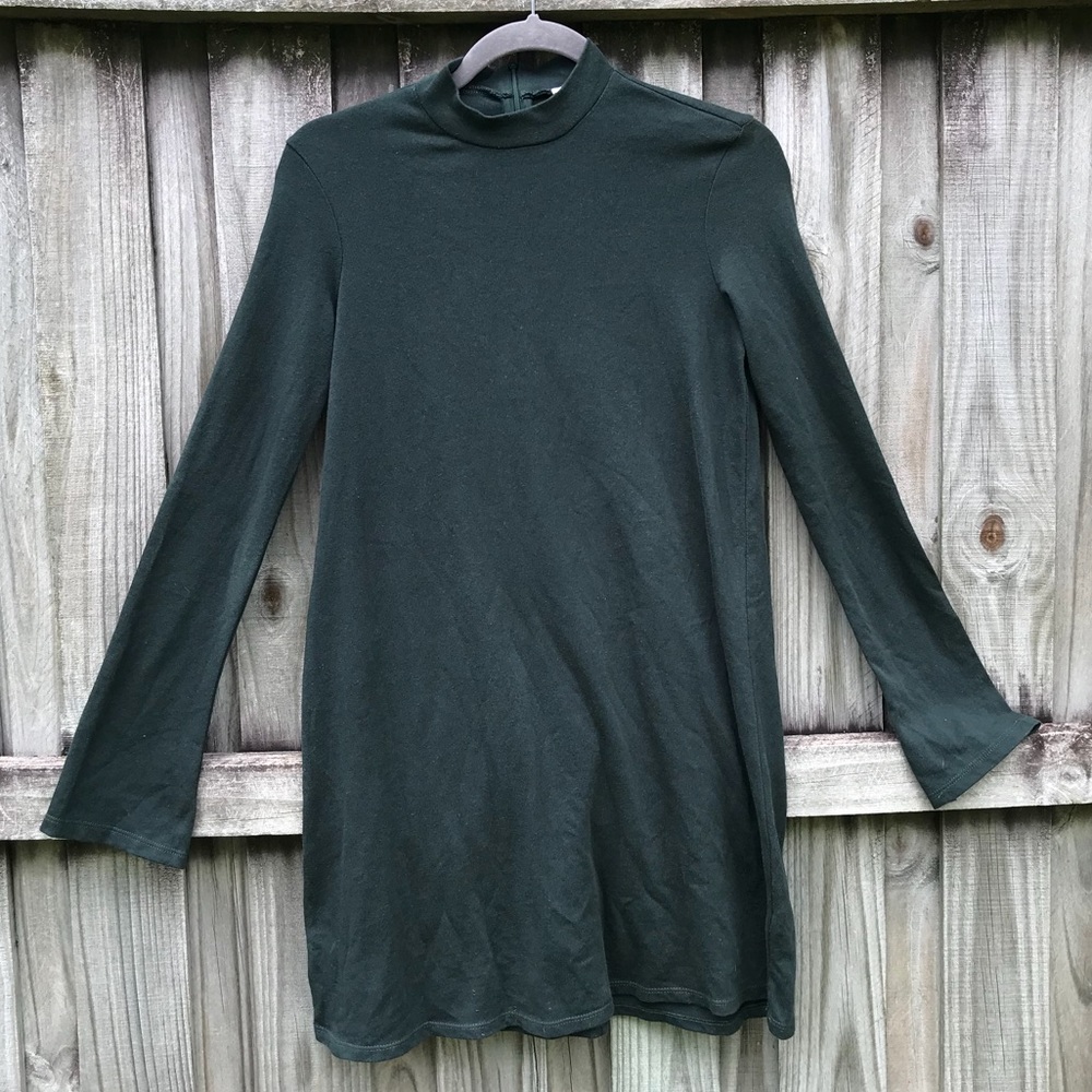 ZARA | Forest Green Mock Turtle Neck Dress NWT
